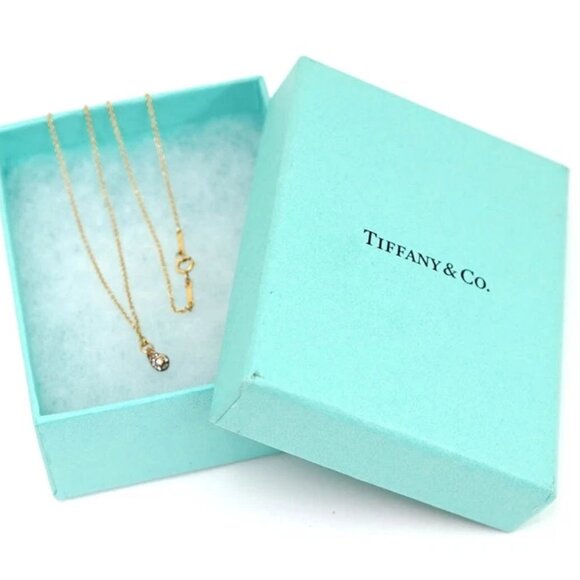 Tiffany & Co. Mini Teardrop Diamond .25ct Necklace 16" 18k Yellow Gold - Picture 7 of 7